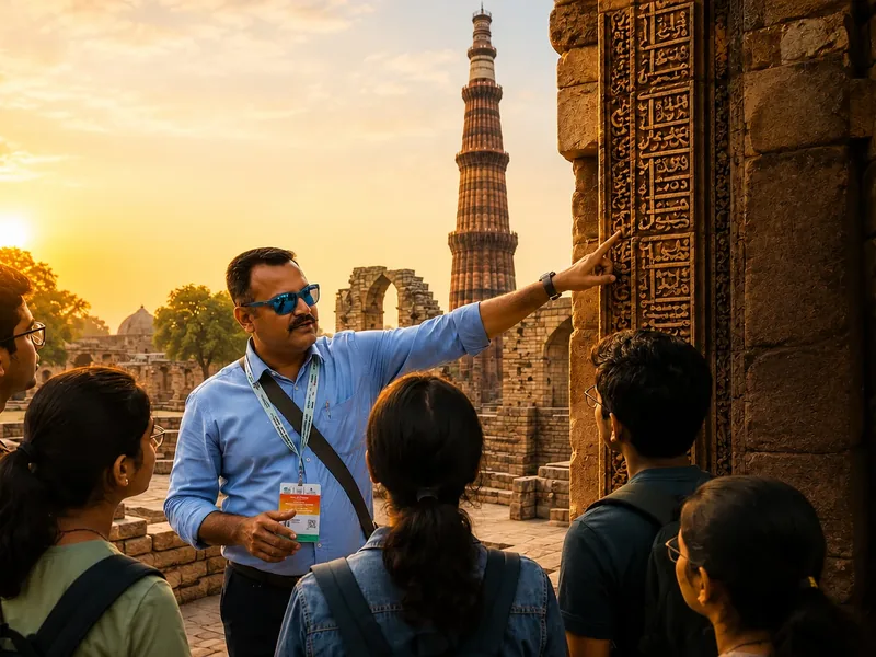 Family heritage tour at Qutub Minar for kids, interactive storytelling walk with licensed Delhi guide